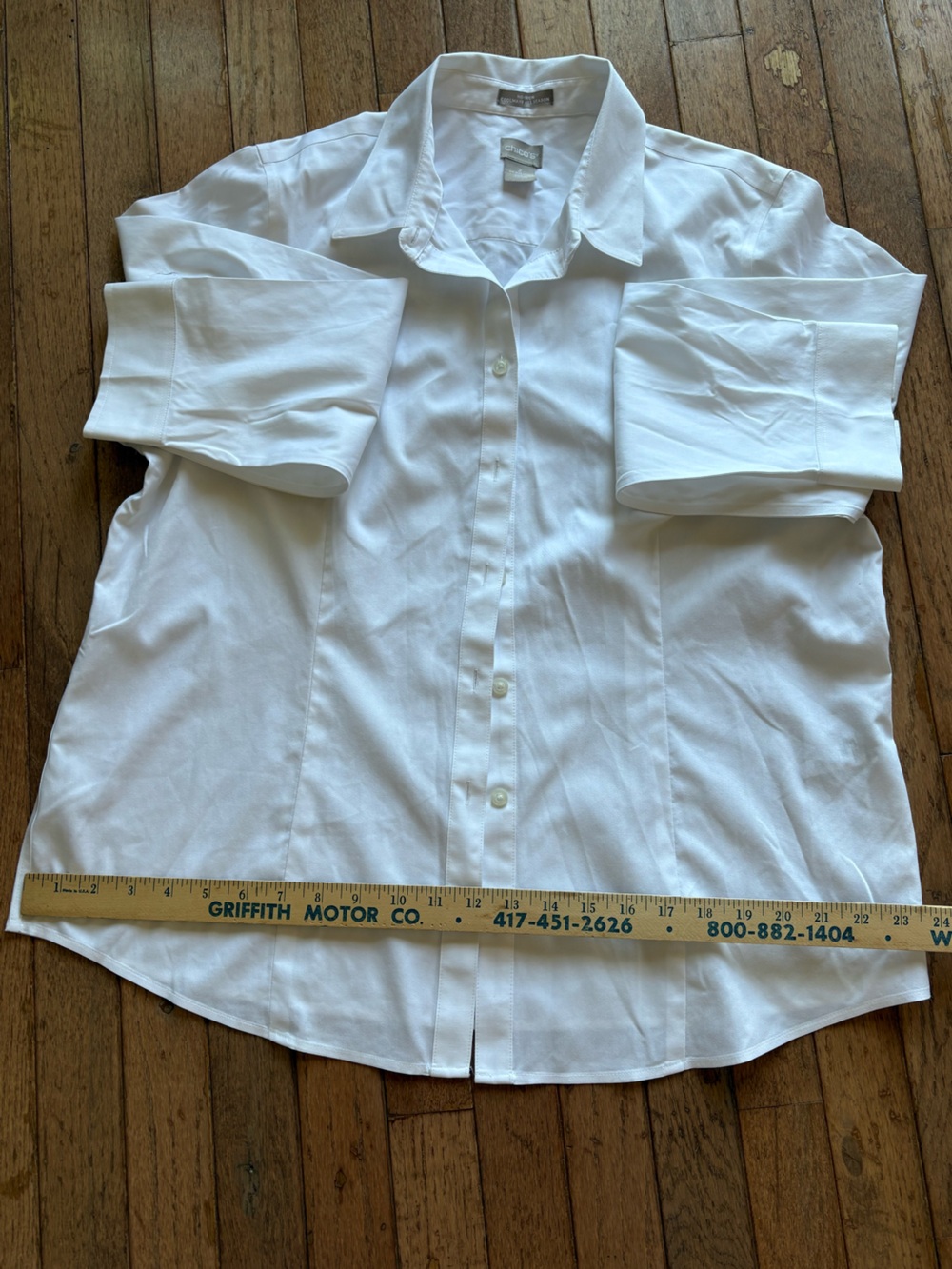 Womens Chico's Button-Down Dress Shirt size 2 - Picture 5 of 6